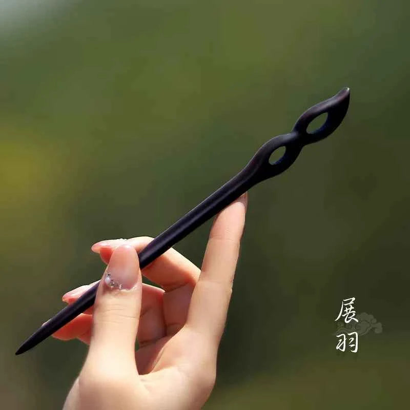 Ebony hairpin, new Chinese style, ancient style, daily hair updo hairpin for women, simple and elegant sandalwood hairpin, wooden plain hairpin