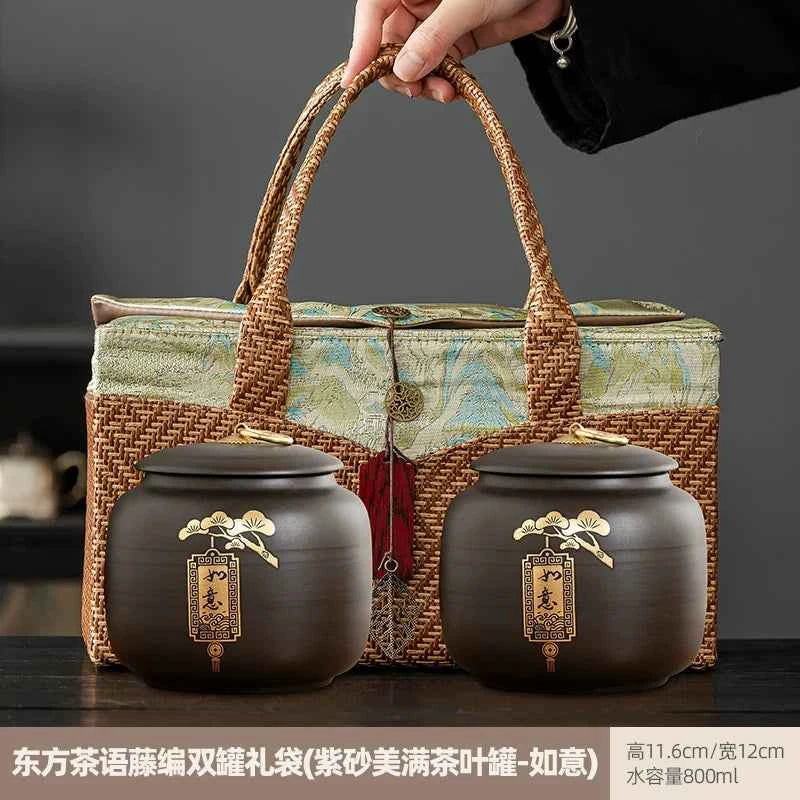 Boutique high-grade purple sand tea cans, tea cans, storage tanks, household moisture-proof sealed cans, Pu'er black tea, white tea, advanced sense