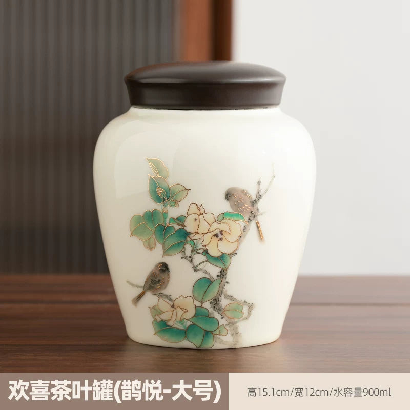 persimmon ruyi persimmon ceramic tea jar sealed jar tea jar storage jar storage jar empty jar household ornament ideas - AuraKin