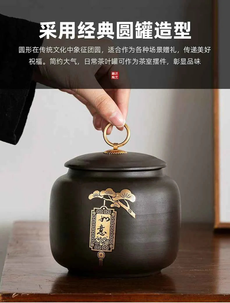 Boutique high-grade purple sand tea cans, tea cans, storage tanks, household moisture-proof sealed cans, Pu'er black tea, white tea, advanced sense