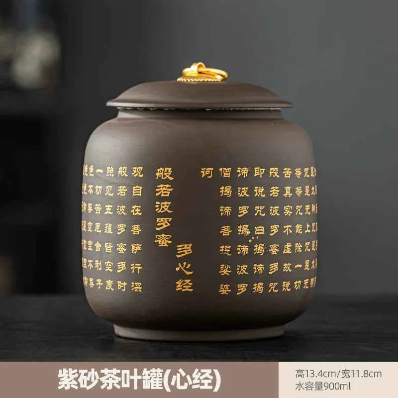 Boutique high-grade purple sand tea cans, tea cans, storage tanks, household moisture-proof sealed cans, Pu'er black tea, white tea, advanced sense