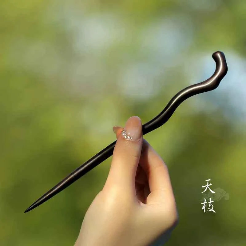 Ebony hairpin, new Chinese style, ancient style, daily hair updo hairpin for women, simple and elegant sandalwood hairpin, wooden plain hairpin