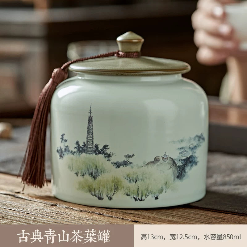 persimmon ruyi persimmon ceramic tea jar sealed jar tea jar storage jar storage jar empty jar household ornament ideas - AuraKin