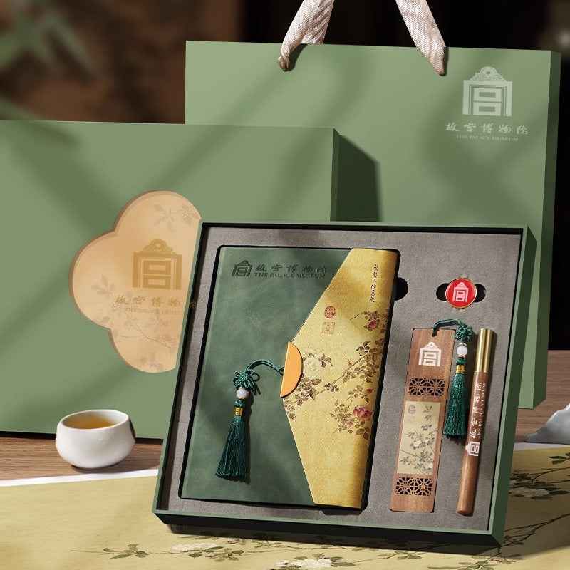 Guochao merchandise notebook custom printable logo retro Chinese style high-end business notepad gift box set