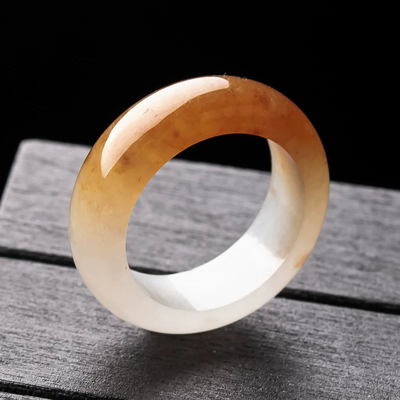 Jadeite ring, natural grade A, yellow jadeite, red jadeite ring, men's ice-type floral ring, black cocktail ring, jade ring for women