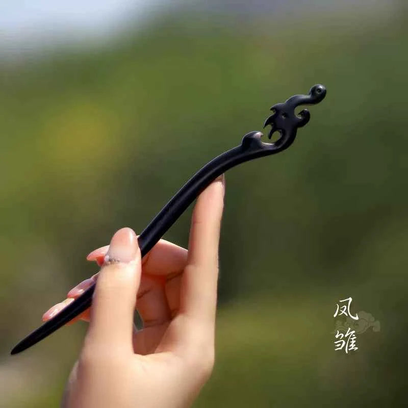 Ebony hairpin, new Chinese style, ancient style, daily hair updo hairpin for women, simple and elegant sandalwood hairpin, wooden plain hairpin