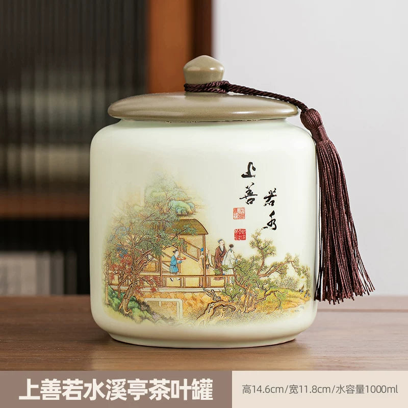persimmon ruyi persimmon ceramic tea jar sealed jar tea jar storage jar storage jar empty jar household ornament ideas - AuraKin