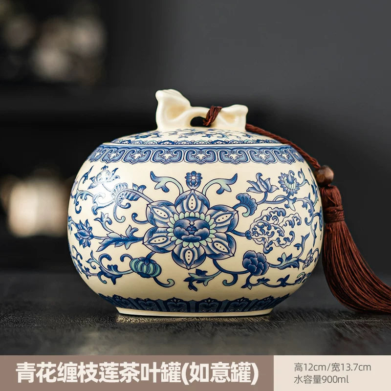 persimmon ruyi persimmon ceramic tea jar sealed jar tea jar storage jar storage jar empty jar household ornament ideas - AuraKin