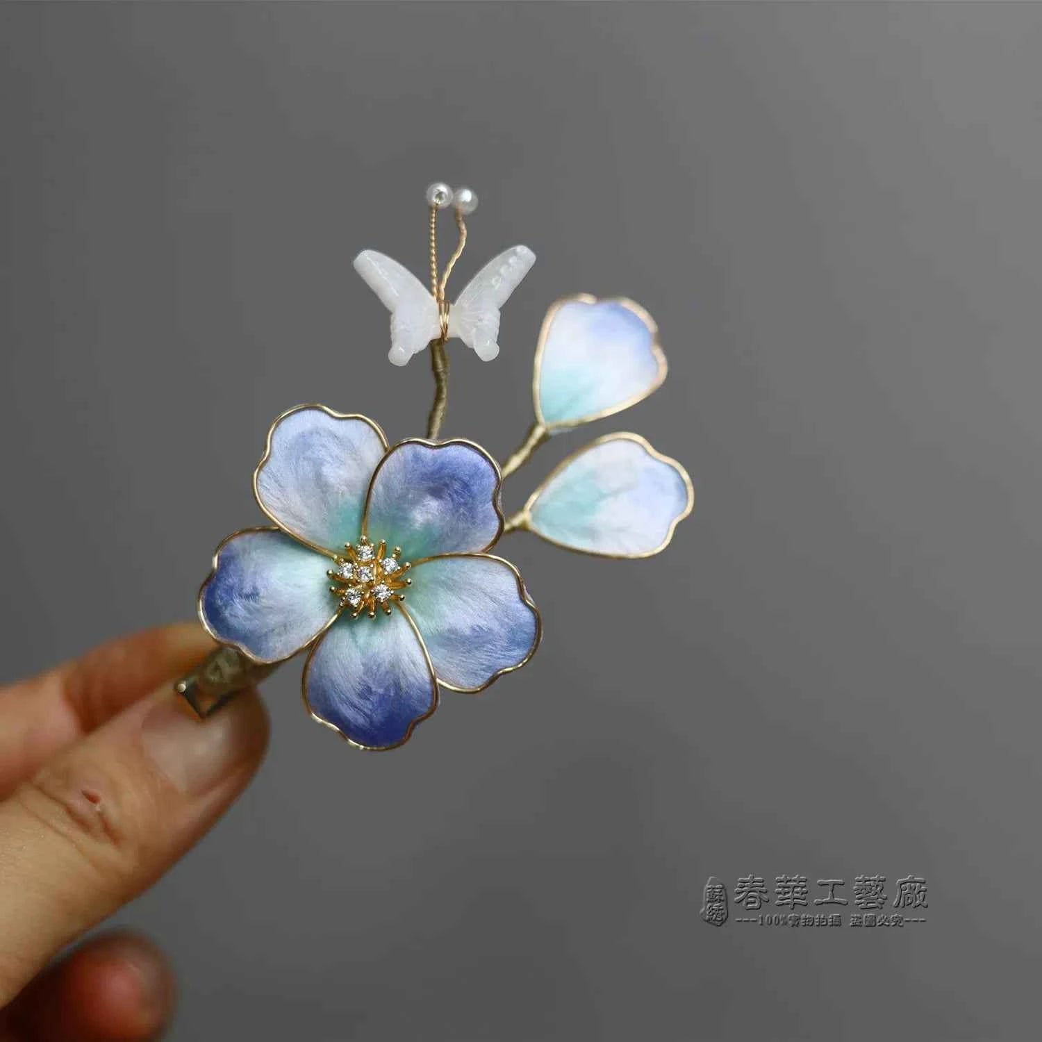 Intangible Cultural Heritage Handmade Edelweiss Hairpin Silk Thread New Chinese Collar Clip National Style Hanfu Accessories Going Abroad Gift