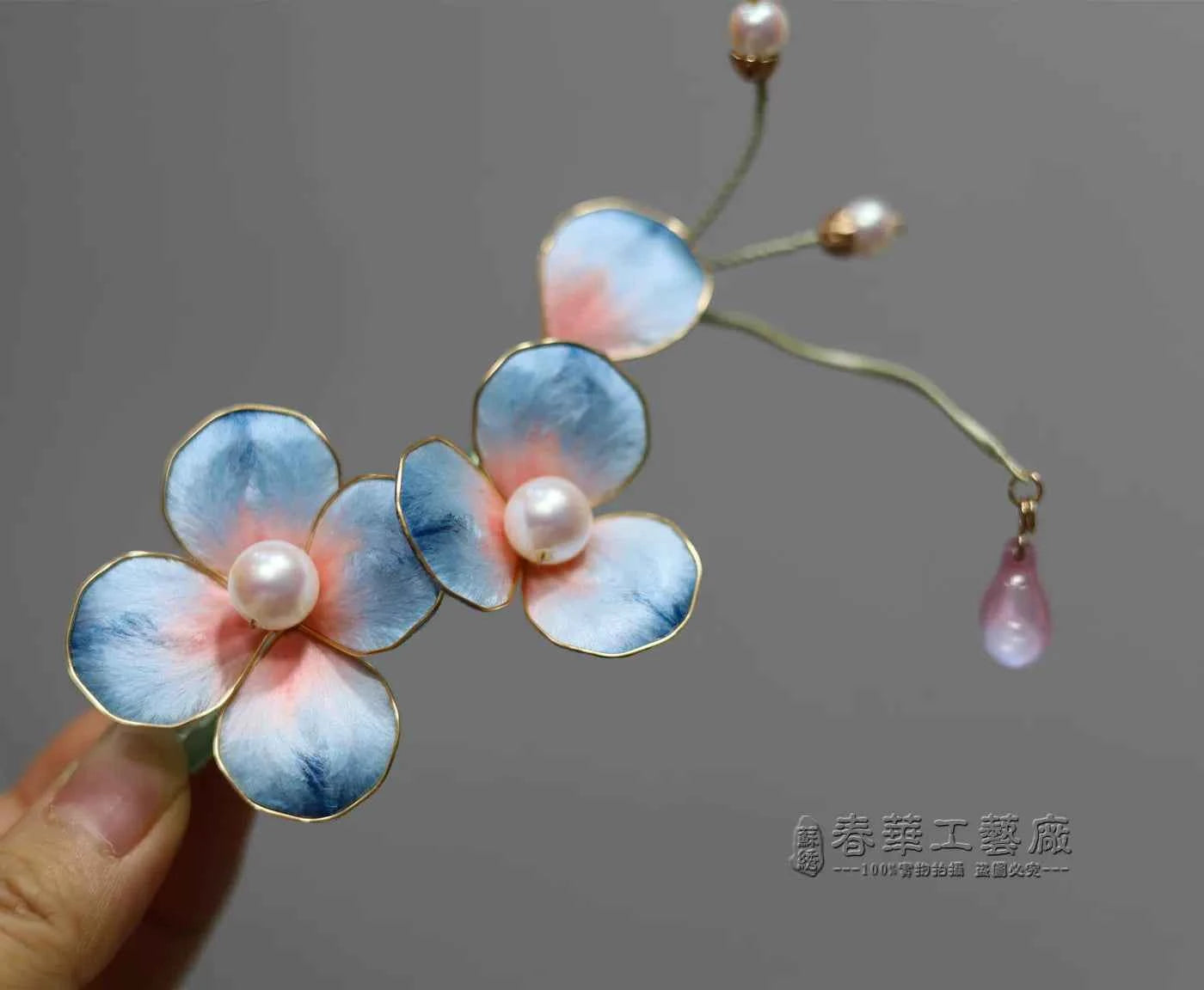 Intangible Cultural Heritage Handmade Edelweiss Hairpin Silk Thread New Chinese Collar Clip National Style Hanfu Accessories Going Abroad Gift