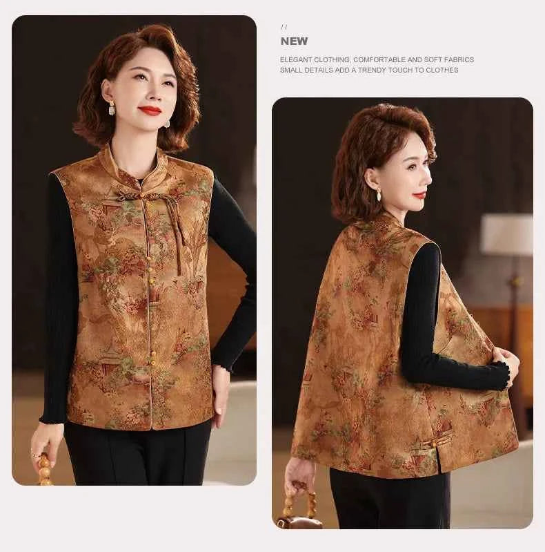 Spring national style vest jacket buckle vest women's spring and autumn new Chinese vest Tang suit top