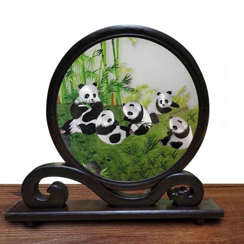 Shu embroidery double-sided embroidery screen ornament Sichuan tourist souvenir hand-embroidered gifts for foreigners with Chinese style characteristics