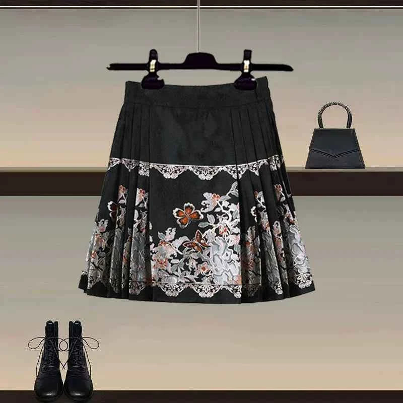 New Chinese style Hanfu skirt women's 2026 early spring new high-end temperament versatile improved horse face skirt