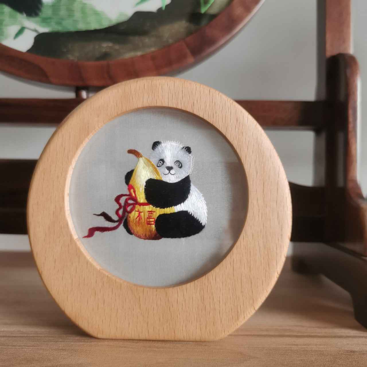 AuraKin Shu Embroidery Panda Embroidery Ornament - AuraKin Gift