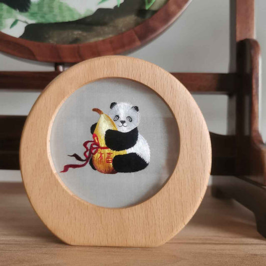 AuraKin Shu Embroidery Panda Embroidery Ornament - AuraKin Gift