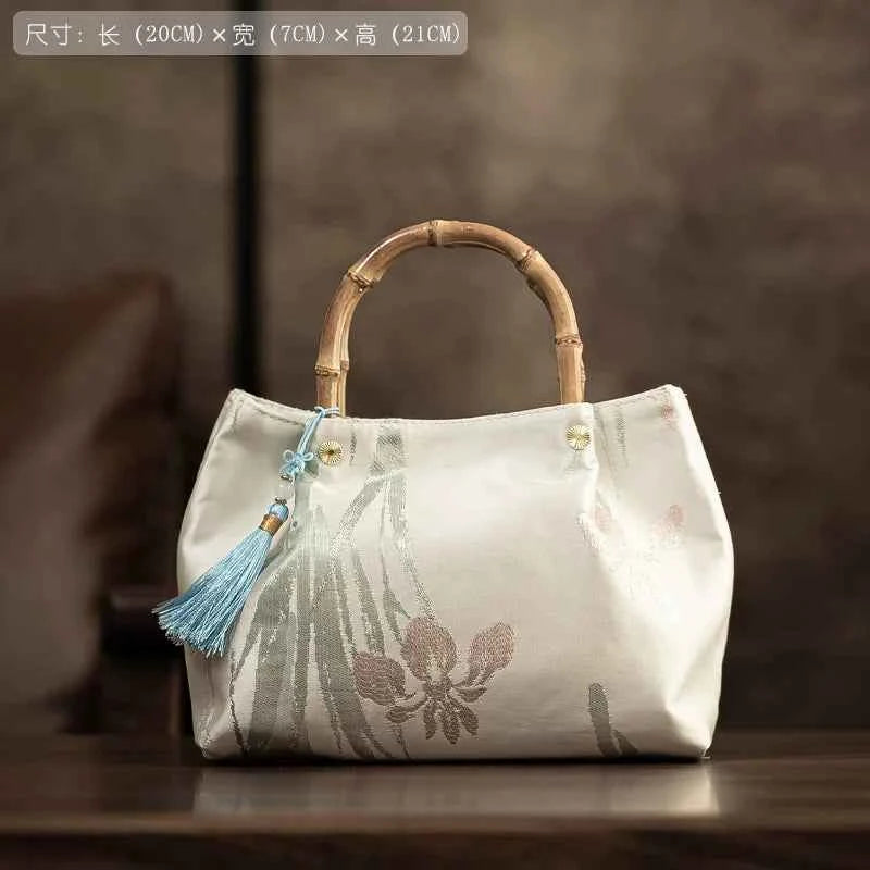 Guofeng New Chinese Bamboo Handbag with Cheongsam Mini Handbag Women's 2026 New Thin and Qiao Women's Bag Wrist Bag
