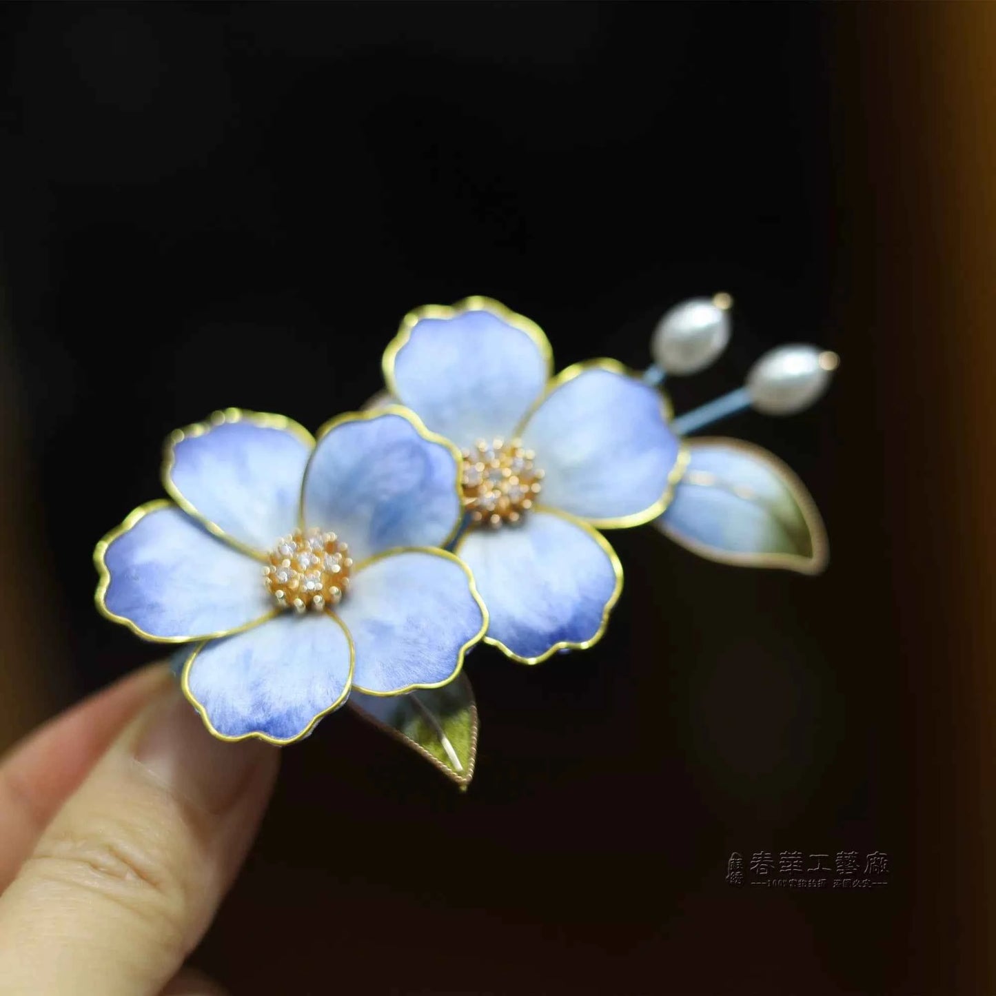 Intangible Cultural Heritage Handmade Edelweiss Hairpin Silk Thread New Chinese Collar Clip National Style Hanfu Accessories Going Abroad Gift