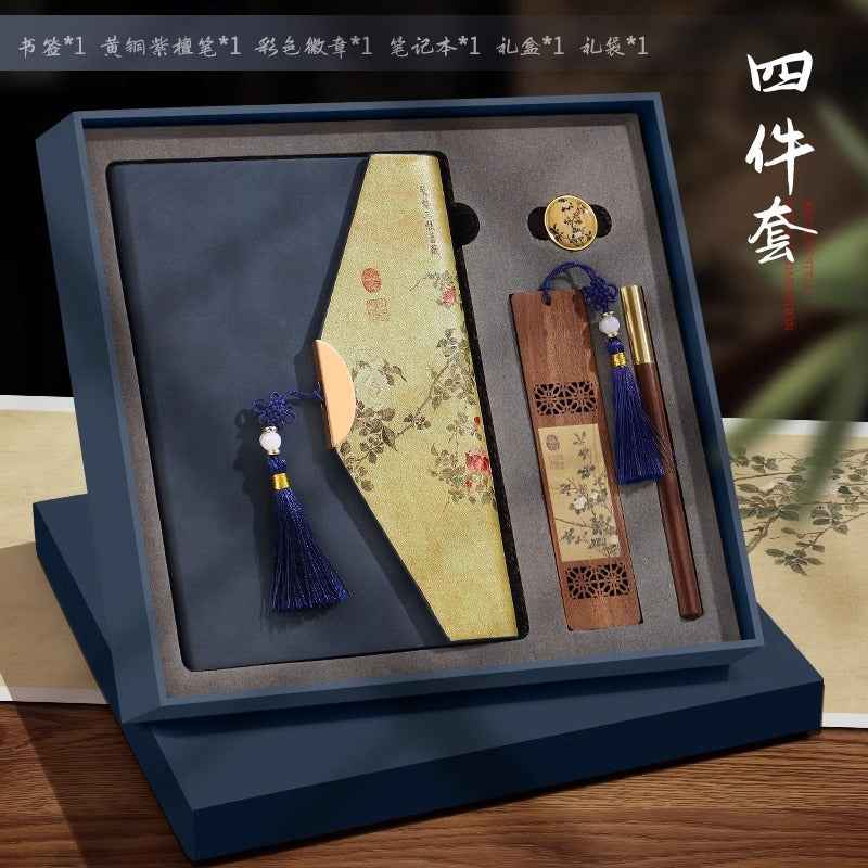 Guochao merchandise notebook custom printable logo retro Chinese style high-end business notepad gift box set