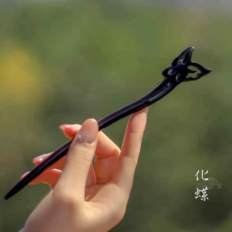 Ebony hairpin, new Chinese style, ancient style, daily hair updo hairpin for women, simple and elegant sandalwood hairpin, wooden plain hairpin
