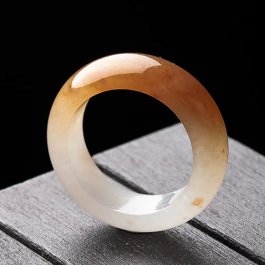 Jadeite ring, natural grade A, yellow jadeite, red jadeite ring, men's ice-type floral ring, black cocktail ring, jade ring for women