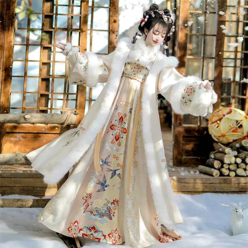 Han Yu Kwai Xiyan Welcome Spring Original Chest-length Hanfu Women's 2026 New Spring and Autumn Thickened Tang Dress Ancient Clothing