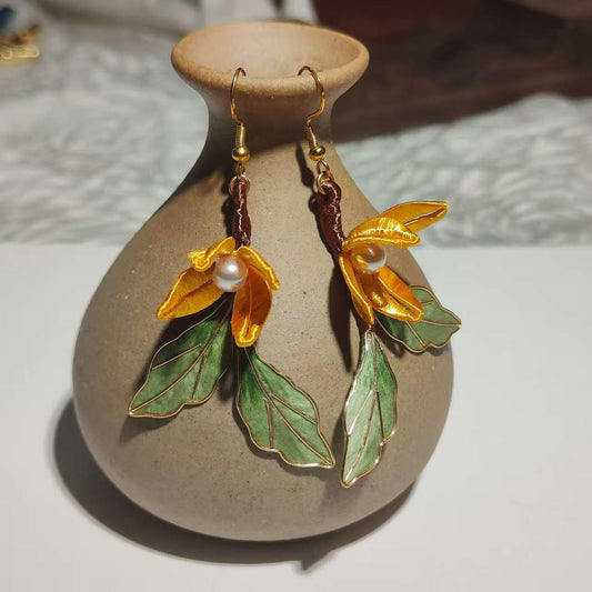 AuraKin Vintage Osmanthus Earrings - AuraKin Gift