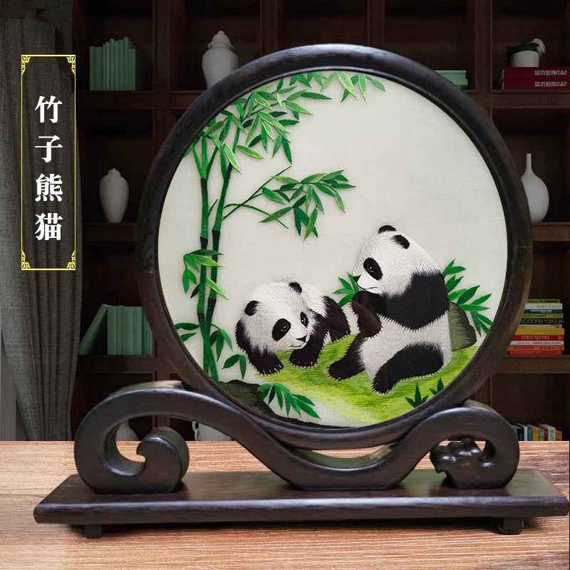 Shu embroidery double-sided embroidery screen ornament Sichuan tourist souvenir hand-embroidered gifts for foreigners with Chinese style characteristics