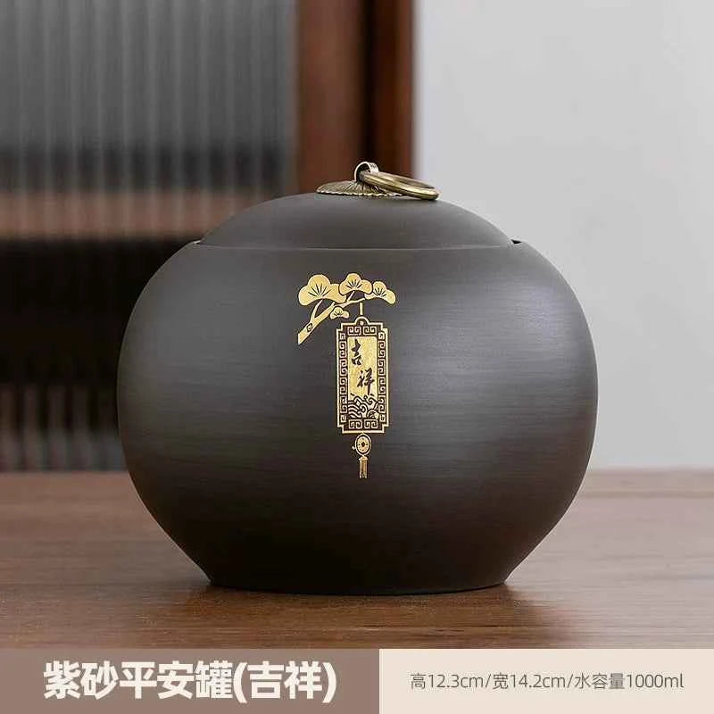 Boutique high-grade purple sand tea cans, tea cans, storage tanks, household moisture-proof sealed cans, Pu'er black tea, white tea, advanced sense