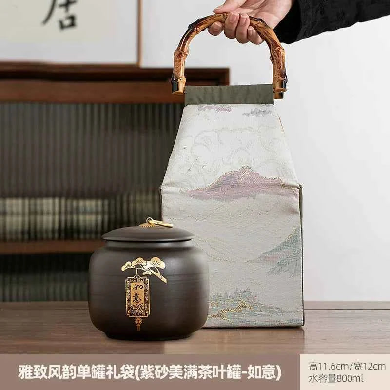Boutique high-grade purple sand tea cans, tea cans, storage tanks, household moisture-proof sealed cans, Pu'er black tea, white tea, advanced sense