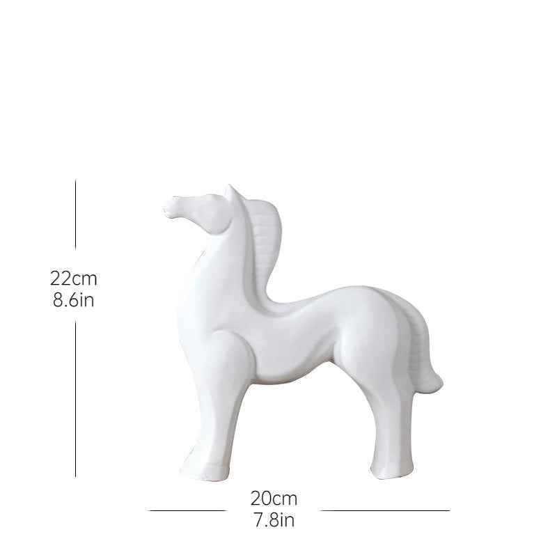 Nordic home decoration simple ceramic handicrafts horse ornaments living room TV cabinet wine cabinet entrance decoration wholesale