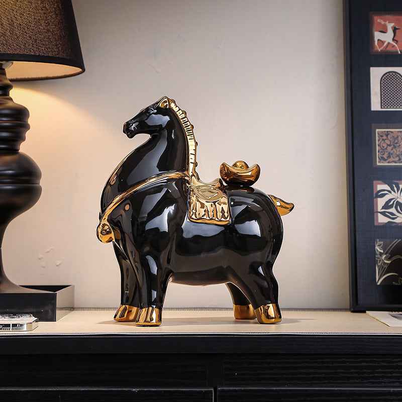 There is money now, ornaments, ceramics attract wealth, boss's office, living room desktop, high-end home decoration, opening gift