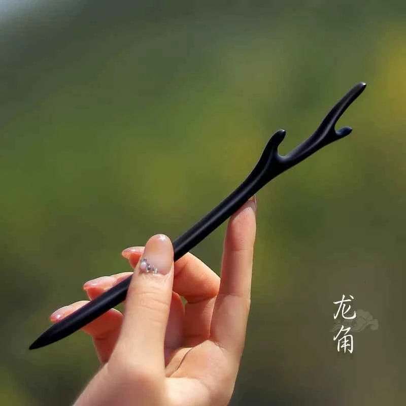 Ebony hairpin, new Chinese style, ancient style, daily hair updo hairpin for women, simple and elegant sandalwood hairpin, wooden plain hairpin