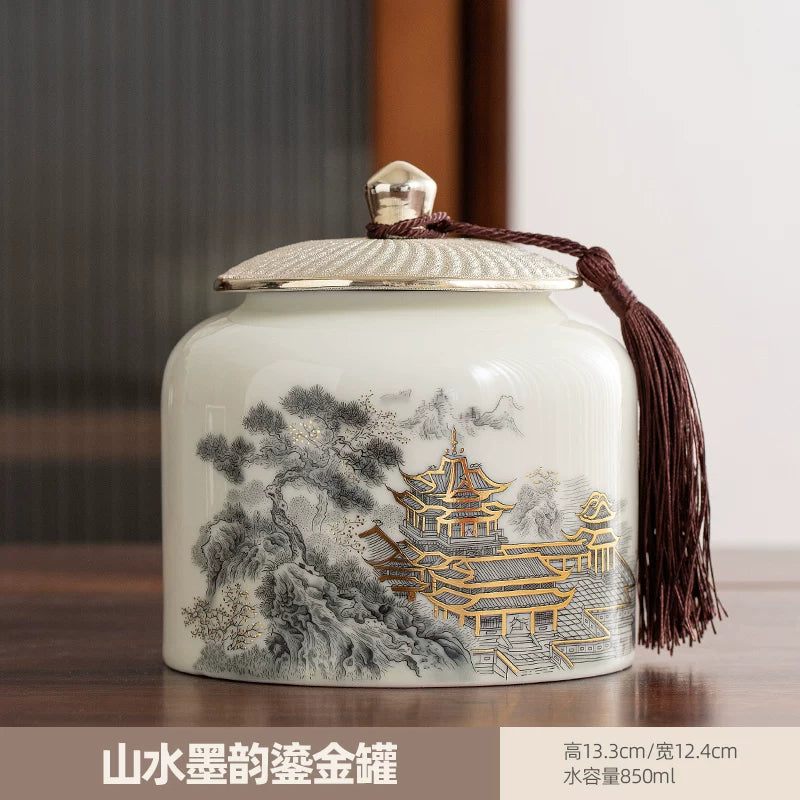 persimmon ruyi persimmon ceramic tea jar sealed jar tea jar storage jar storage jar empty jar household ornament ideas - AuraKin