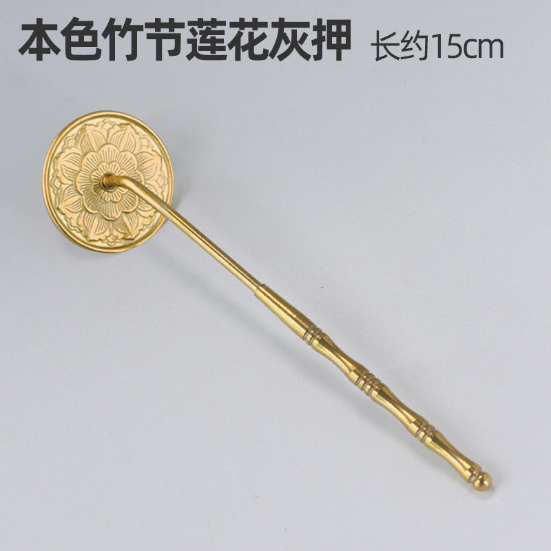 AuraKin brass incense seal tool set with burner spoon and incense accessories