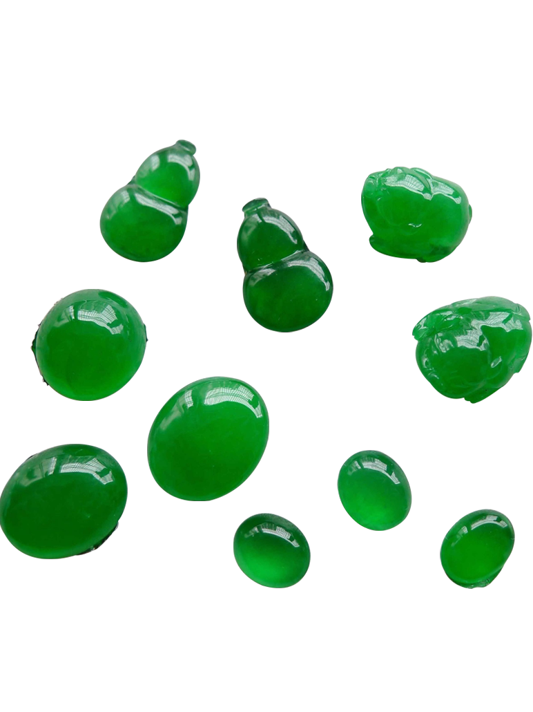 Myanmar natural a product high-end jadeite jade ring face yang green glass 18K women's gold inlaid with ice naked stone