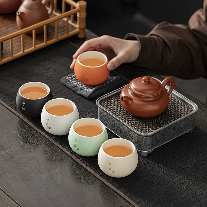 AuraKin Forbidden City guochao ceramic teacup gift set for elegant tea rituals