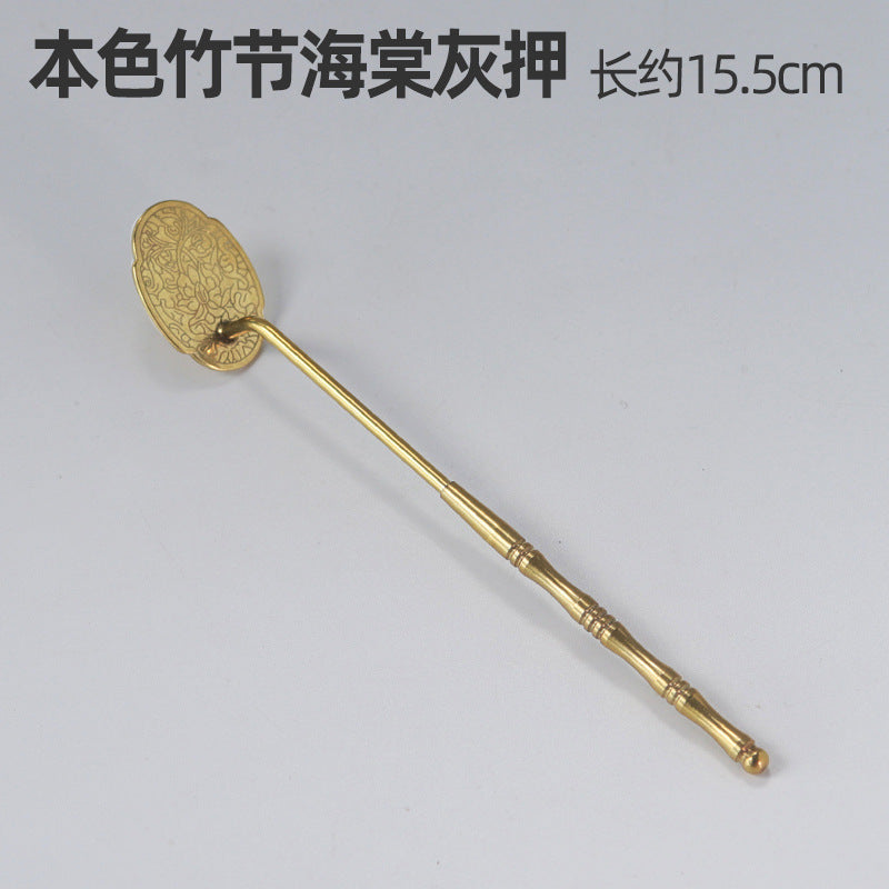 AuraKin brass incense seal tool set with burner spoon and incense accessories
