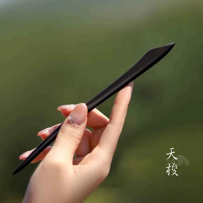 Ebony hairpin, new Chinese style, ancient style, daily hair updo hairpin for women, simple and elegant sandalwood hairpin, wooden plain hairpin