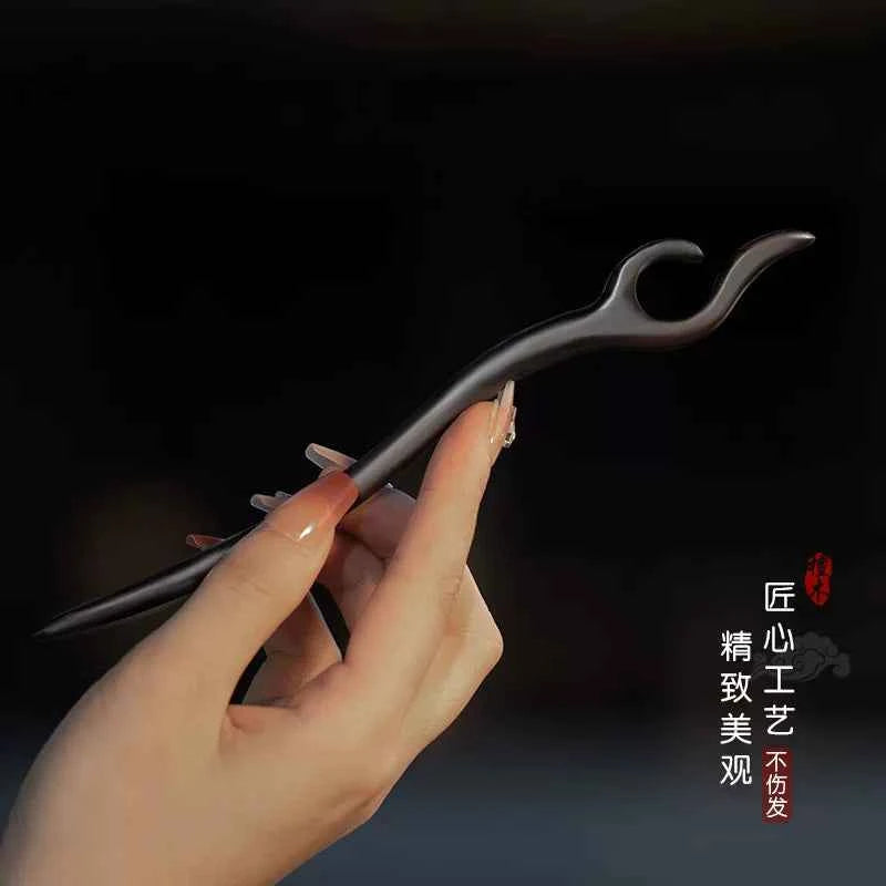 Ebony hairpin, new Chinese style, ancient style, daily hair updo hairpin for women, simple and elegant sandalwood hairpin, wooden plain hairpin