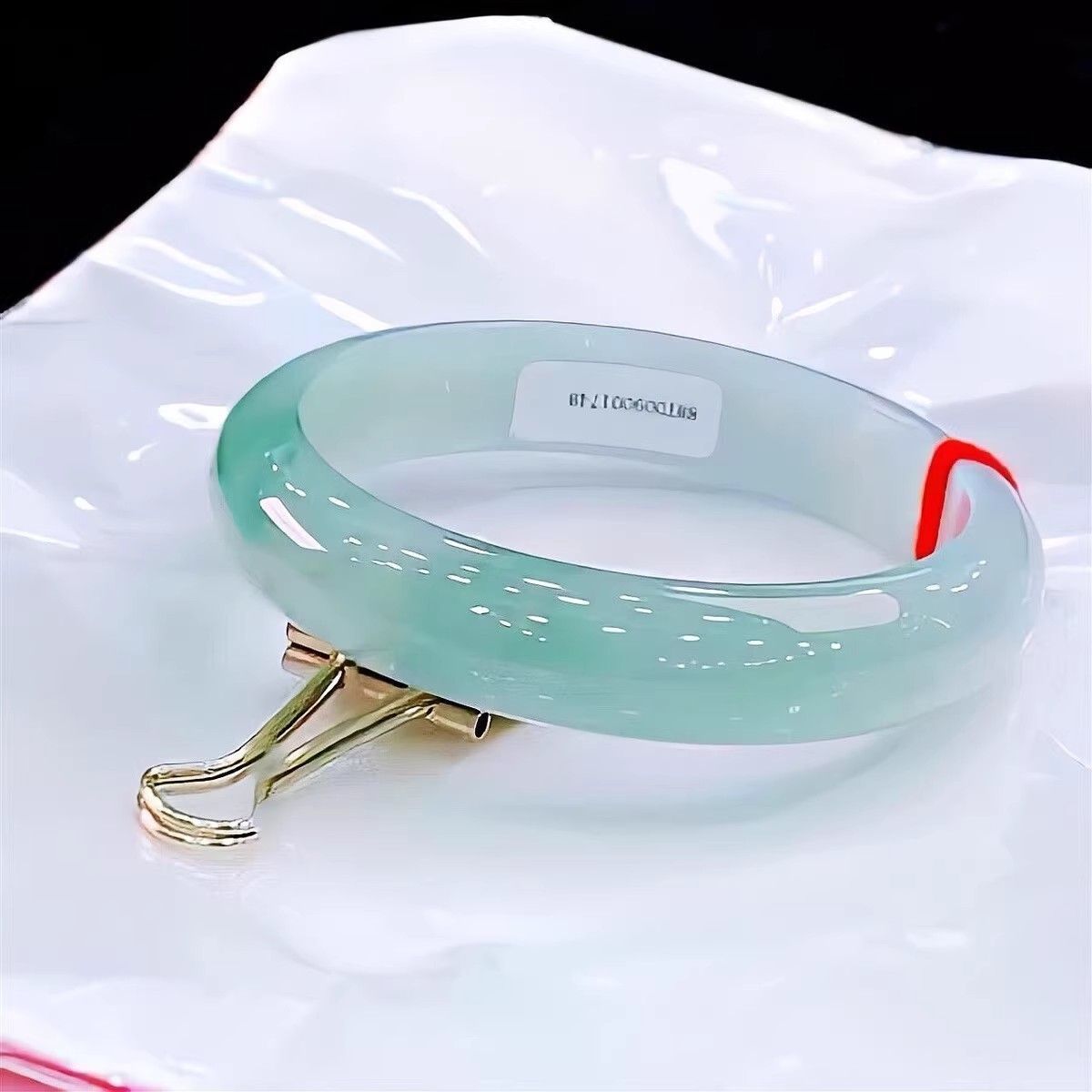 Aurakin Cui Yingchun Water High-end Myanmar Jadeite Bracelet Light Green Floating Flower Ice Seed - AuraKin