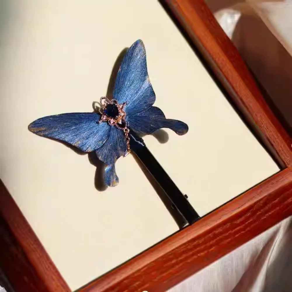 Original intangible cultural heritage fluff 100% pure handmade light luxury national style hairpin brooch hairpin
