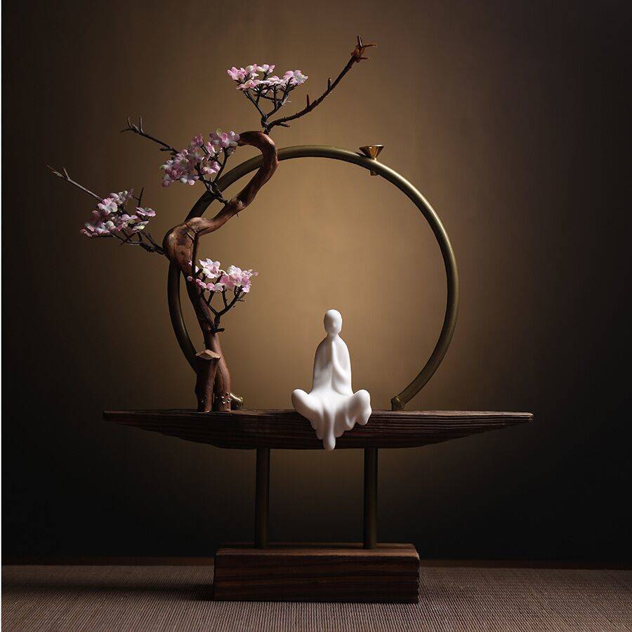 New Chinese style backflow incense burner aromatherapy creative personality Zen charm household living room entrance office home decoration Lucky Gallery