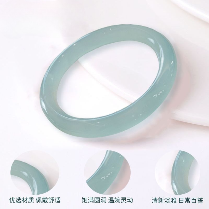 Aurakin Azure Frozen Jade Bracelet for Women - High Ice Seed White Moonlight Jewelry Gift for Sprin.g Festival & Year of the Snake Birthday - AuraKin