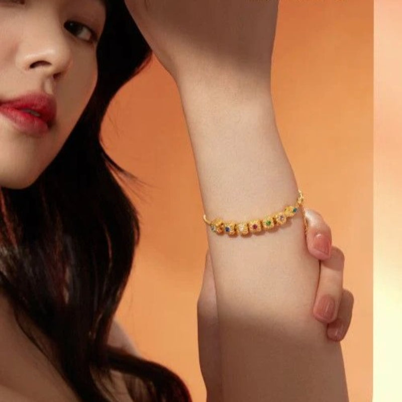 Aurakin Jewelry Energy Crystal Bead - Full Gold Stone/Color Treasure Transfer Bead Single GJA0025DS - AuraKin