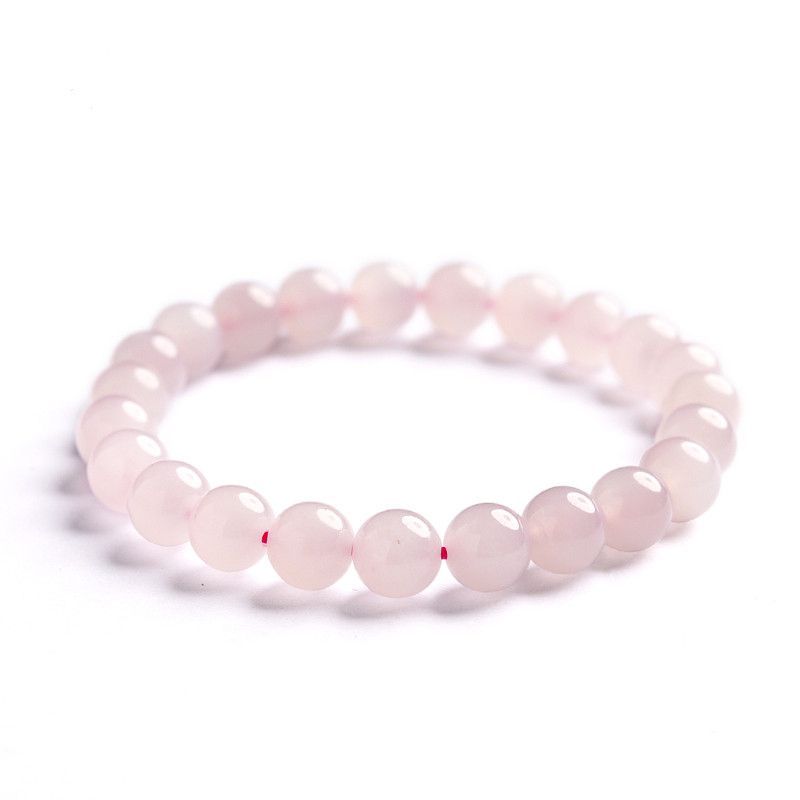 Natural lotus root powder Hetian jade bracelet Qinghai material high ice jade beaded pink sweet exquisite explosive bracelet women - AuraKin