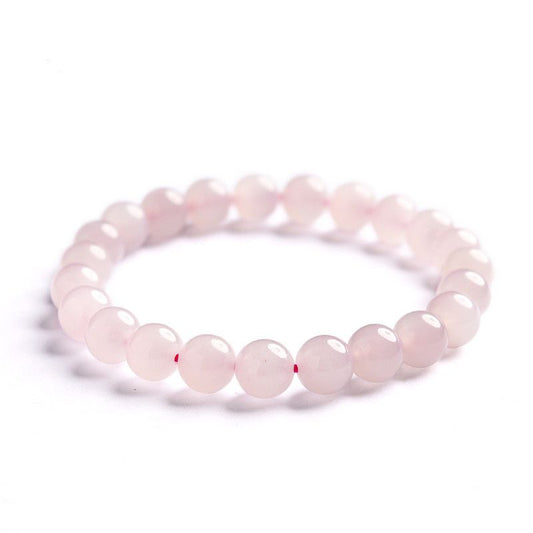 Natural lotus root powder Hetian jade bracelet Qinghai material high ice jade beaded pink sweet exquisite explosive bracelet women - AuraKin