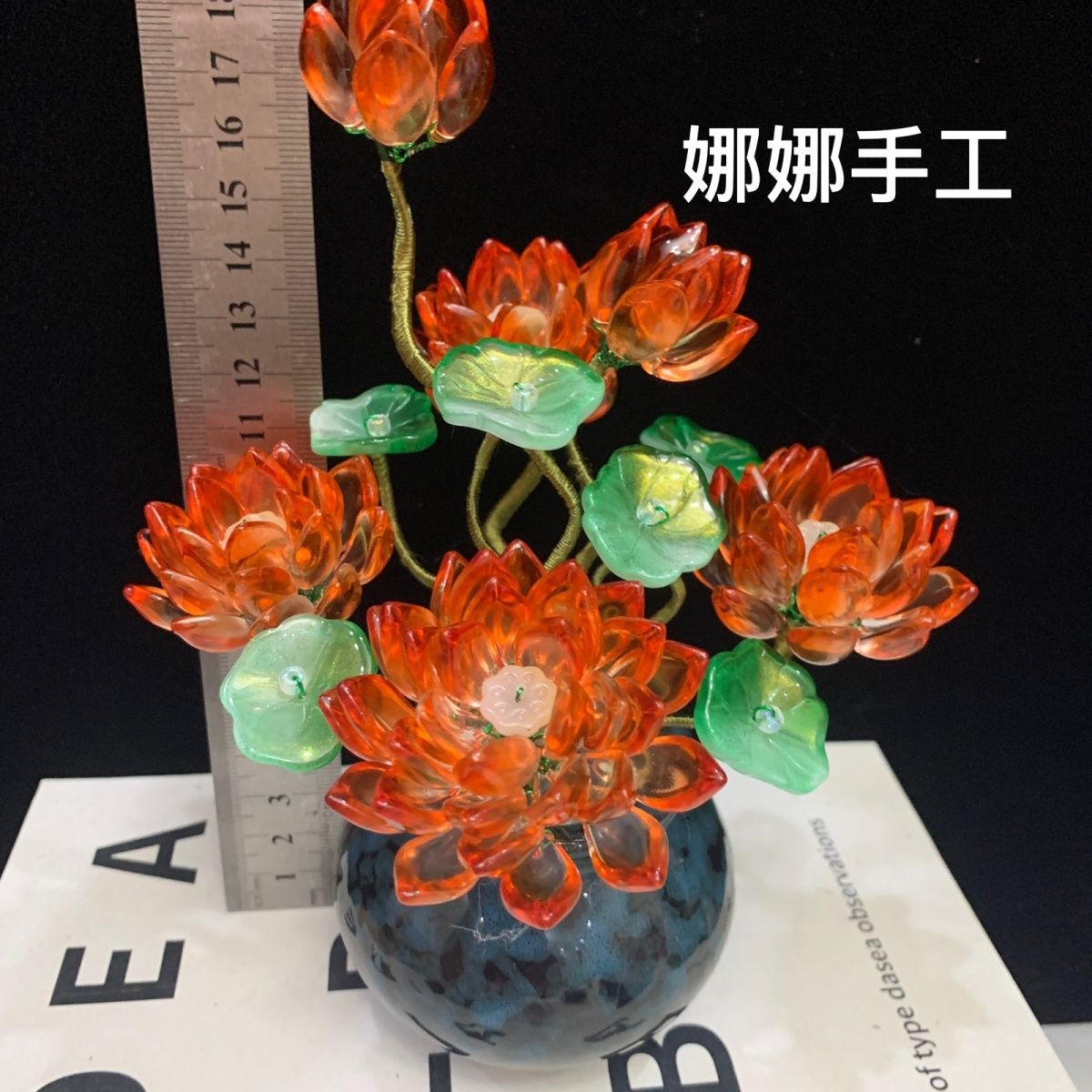 Original Story Handmade Glazed Flower Ornament (New Product) Exquisite Simulation Lotus - Suitable for Opening and House Moving to Buddha Lucky Gallery