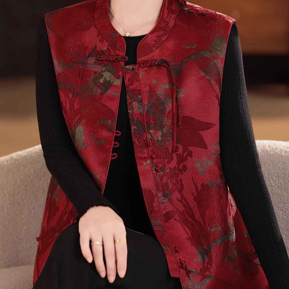 Spring national style vest jacket buckle vest women's spring and autumn new Chinese vest Tang suit top