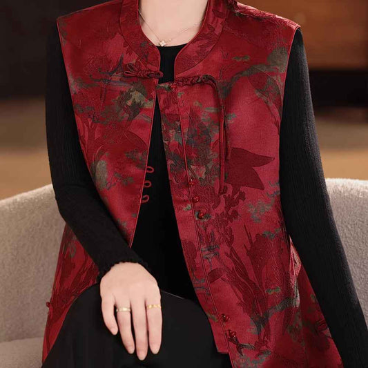 Spring national style vest jacket buckle vest women's spring and autumn new Chinese vest Tang suit top