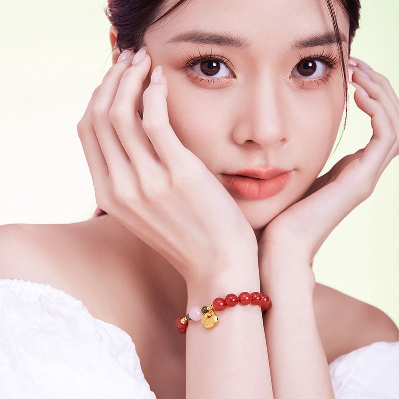 AuraKin agate bracelet Hetian jade ruyi bracelet women's S925 silver birthday gift gift box for girlfriend - AuraKin